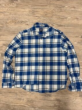Patagonia Blue & White Plaid Button-Down Shirt